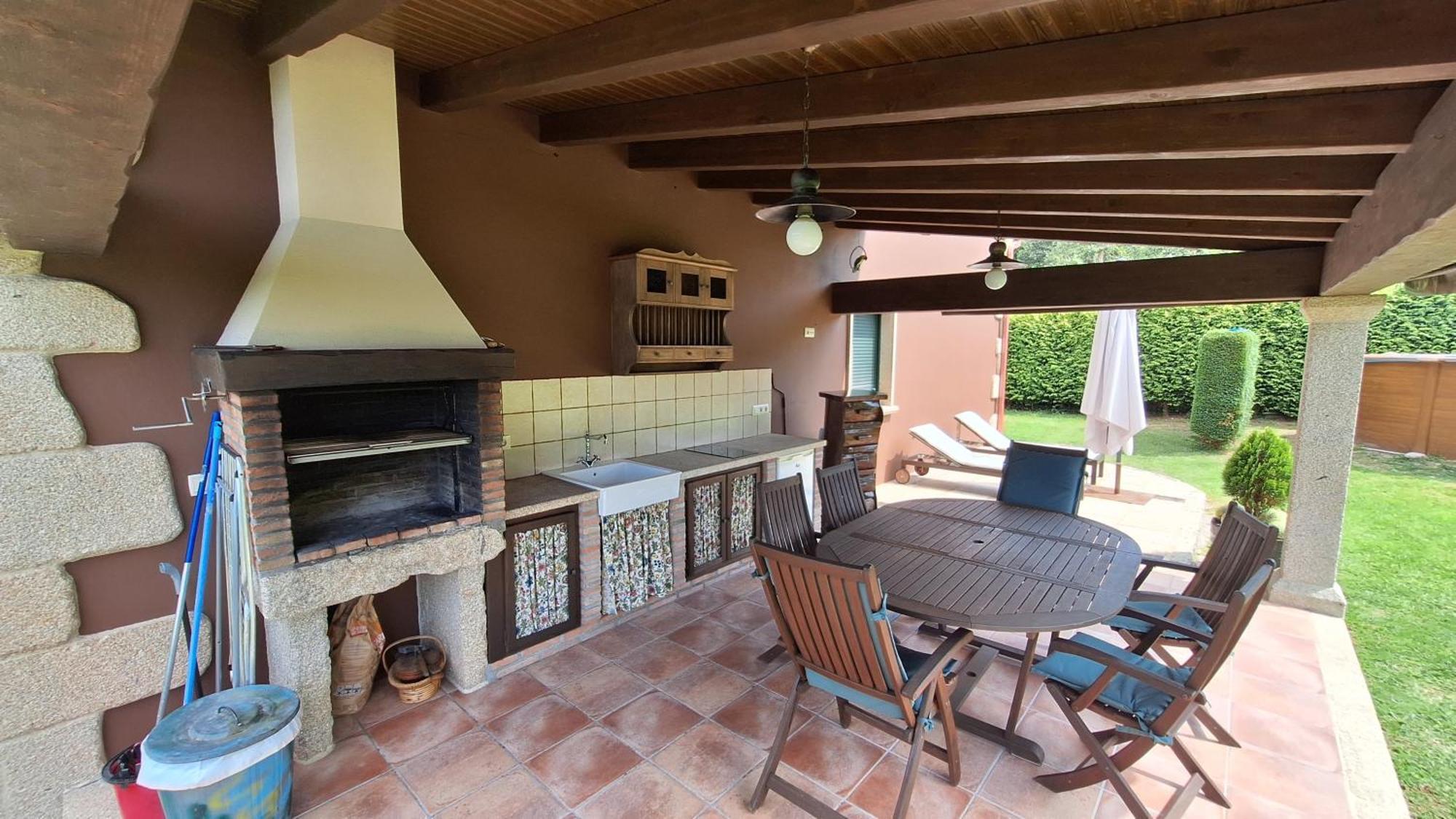 Chalet Rural 400 M Playa Piscina Barbacoa Chimenea Bueu Exterior foto
